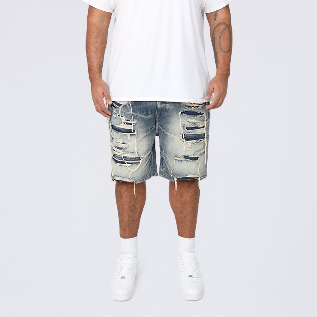 Big and Tall - Heavy Rip & Repair Jean Shorts