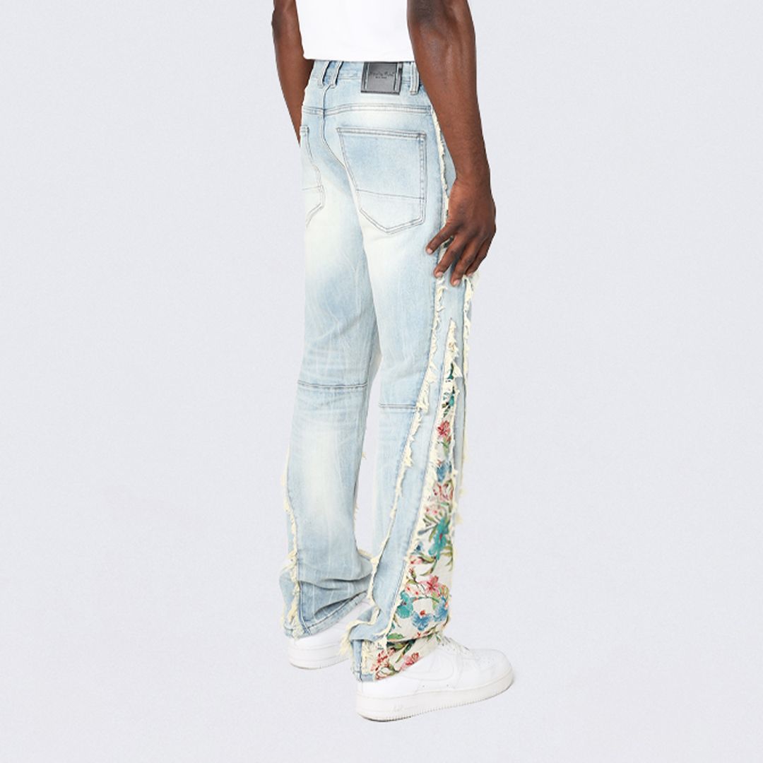 Straight Tapestry Embroidered Jeans