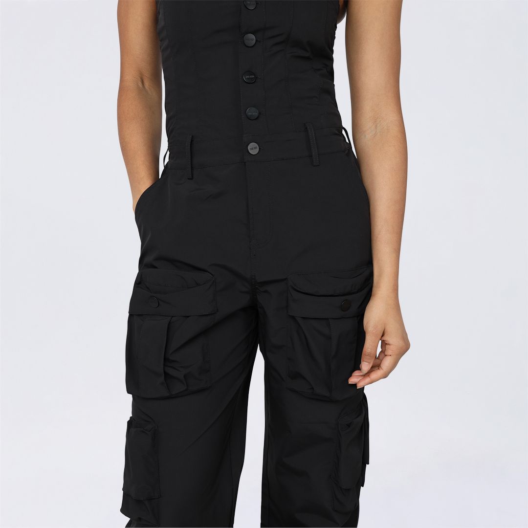 Tube Top Utility Windbreaker Jumpsuit