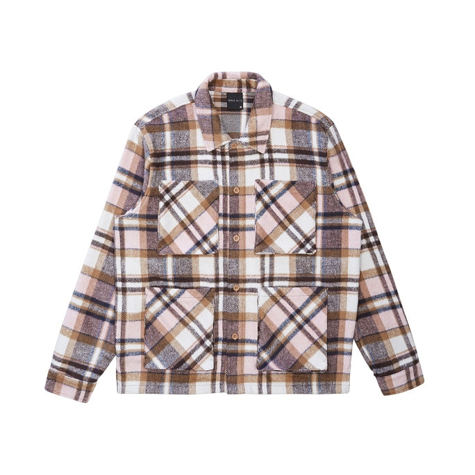 Smoke Rise Plaid Flannel Overshirt - Himalaya