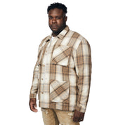 Smoke Rise Big and Tall Big and Tall Plaid Flannel Overshirt - Driftwood