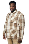 Big and Tall Plaid Flannel Overshirt - Driftwood
