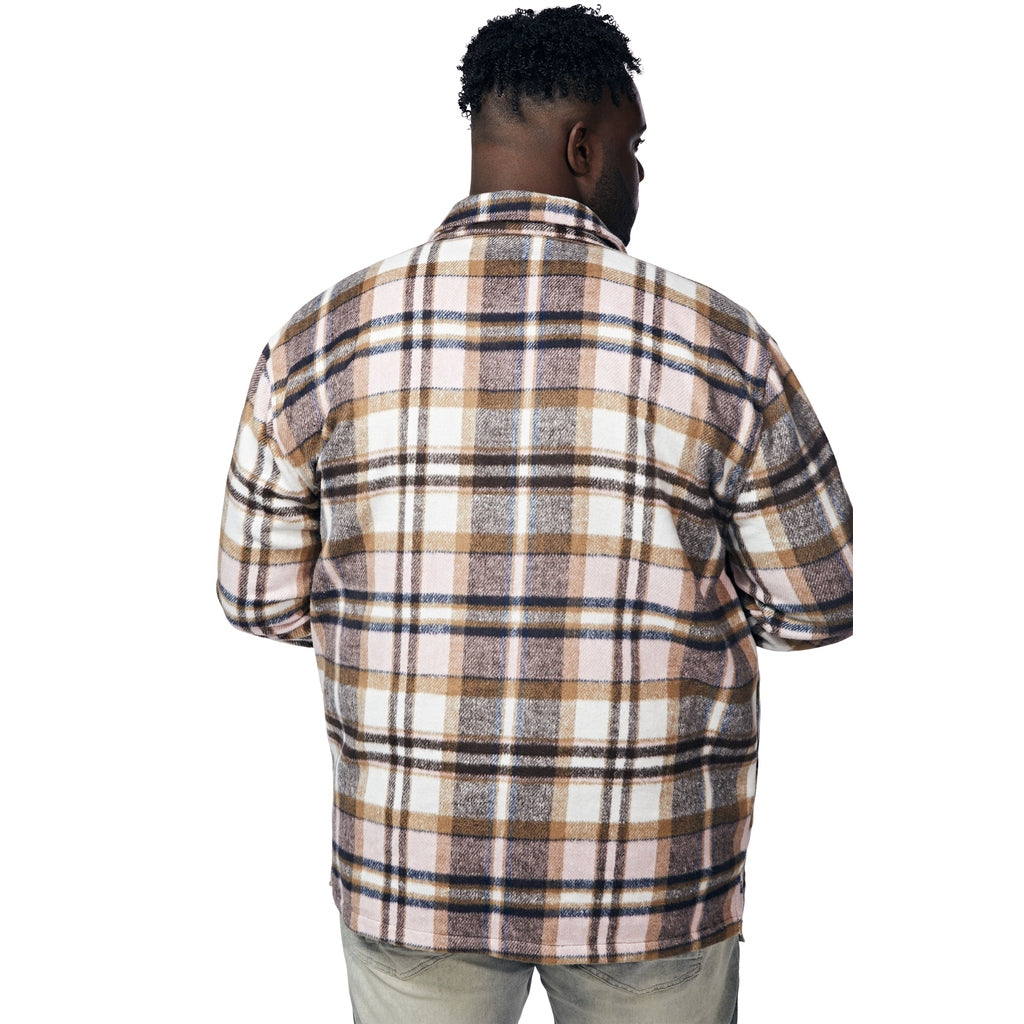 Smoke Rise Big and Tall Big and Tall Plaid Flannel Overshirt - Himalaya