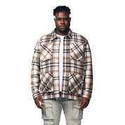 Smoke Rise Big and Tall Big and Tall Plaid Flannel Overshirt - Himalaya