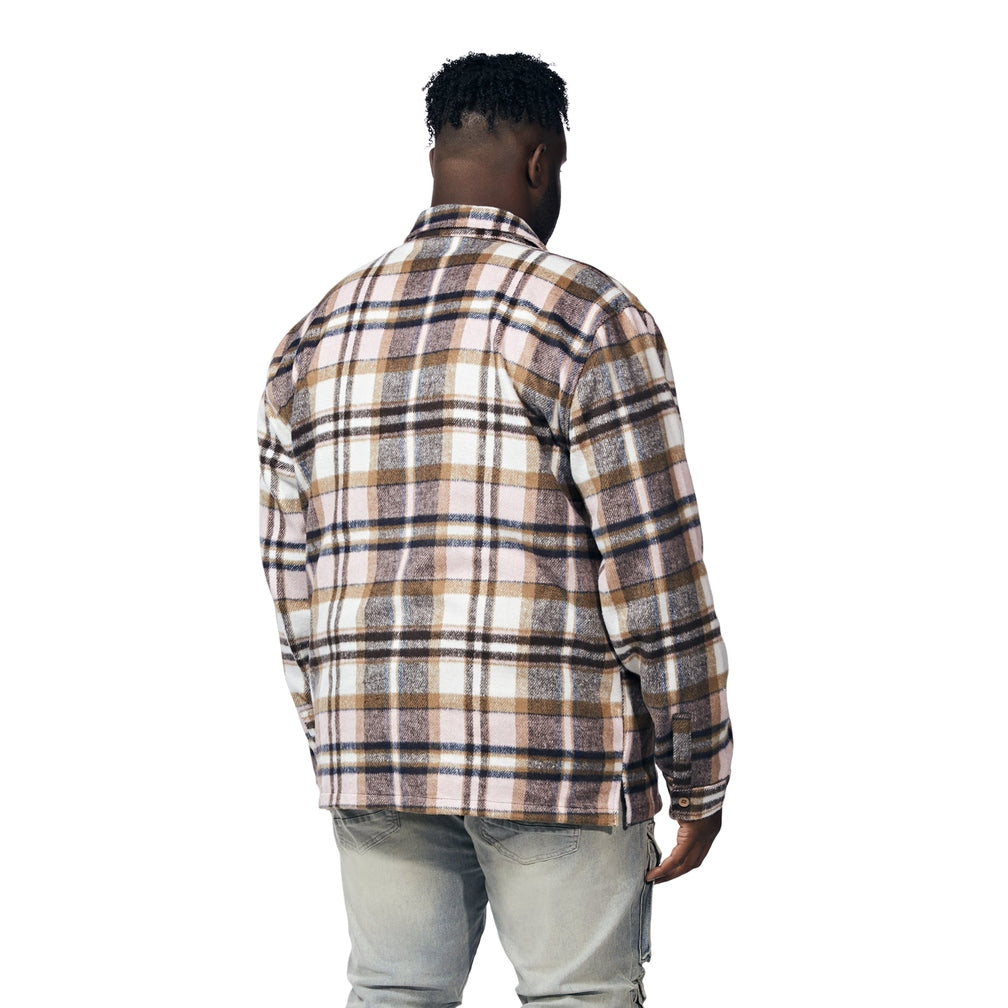 Smoke Rise Big and Tall Big and Tall Plaid Flannel Overshirt - Himalaya