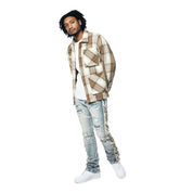 Smoke Rise Plaid Flannel Overshirt - Driftwood