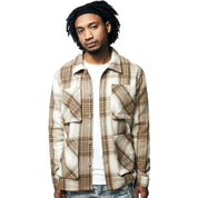 Smoke Rise Plaid Flannel Overshirt - Driftwood