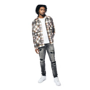 Smoke Rise Plaid Flannel Overshirt - Himalaya