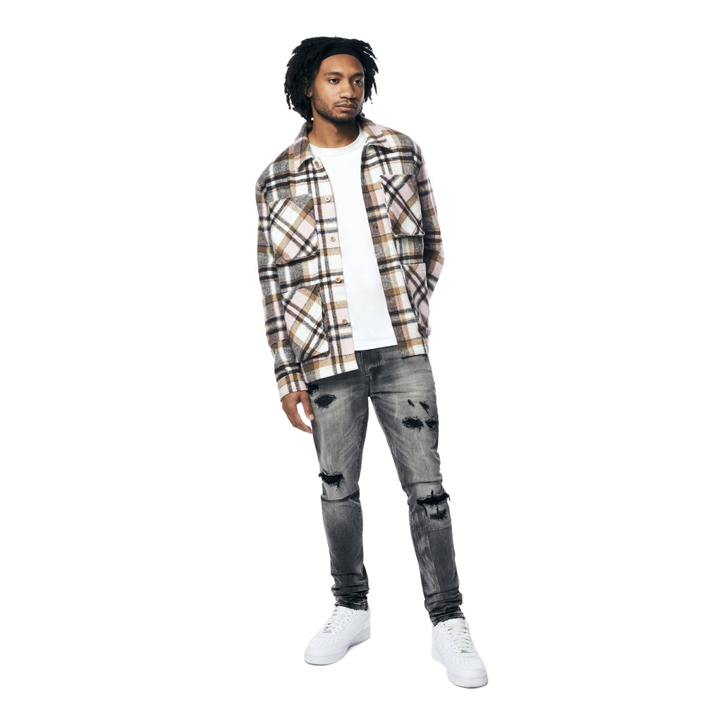 Smoke Rise Vintage Washed Rip And Repair Denim Jeans - Pluto Grey