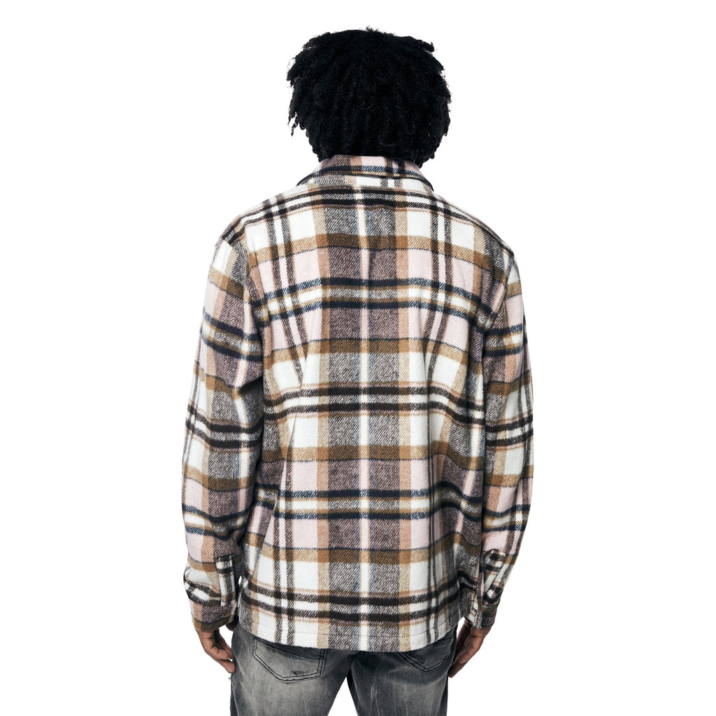 Smoke Rise Plaid Flannel Overshirt - Himalaya