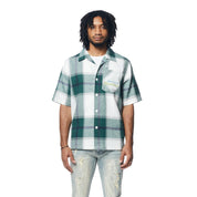 Smoke Rise Patchwork Plaid Shirt - Green