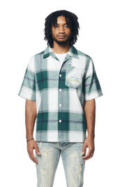 Patchwork Plaid Shirt - Green
