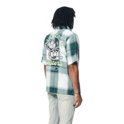 Smoke Rise Patchwork Plaid Shirt - Green