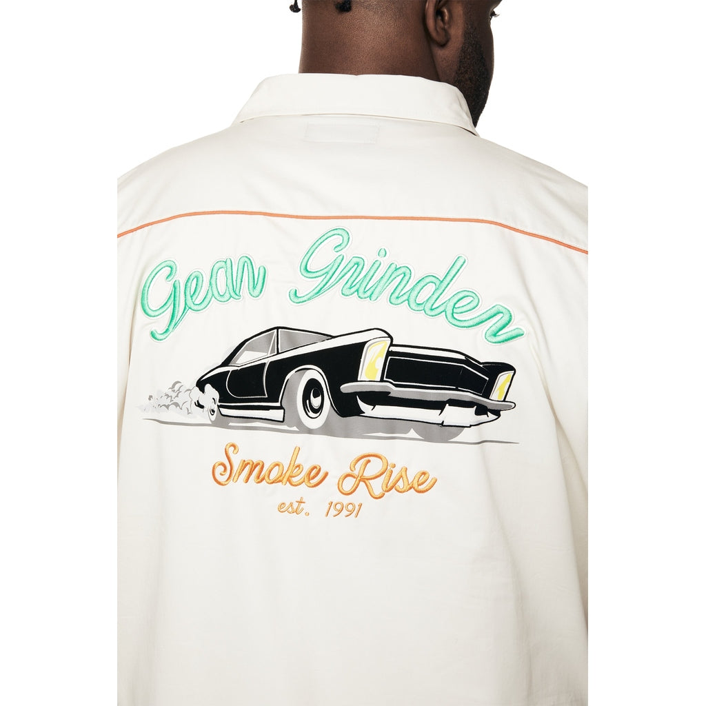 Smoke Rise Big and Tall Big and Tall - Graphic Twill Shirt - Chalk