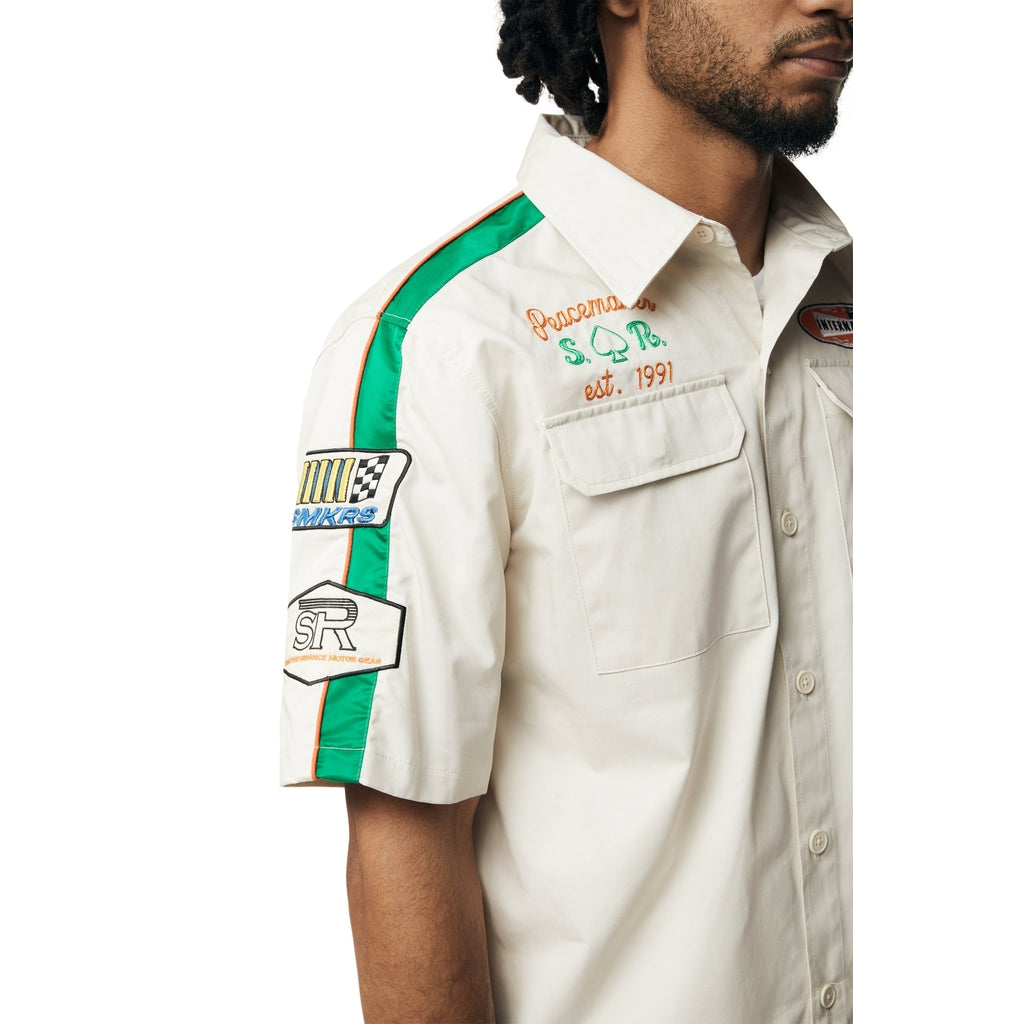 Smoke Rise Graphic Twill Shirt - Chalk