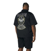Smoke Rise Big and Tall Big and Tall - Graphic Polished Twill Shirt - Black