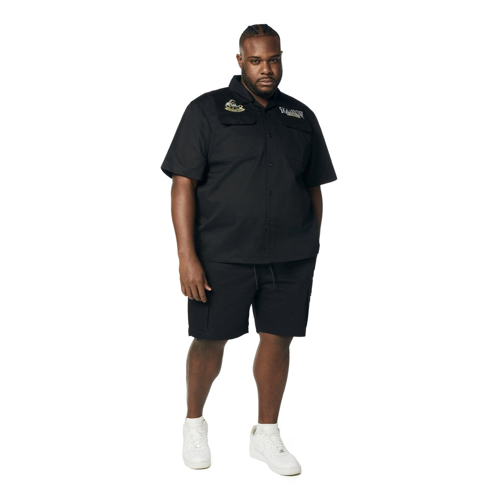 Smoke Rise Big and Tall Big and Tall - Graphic Polished Twill Shorts - Black