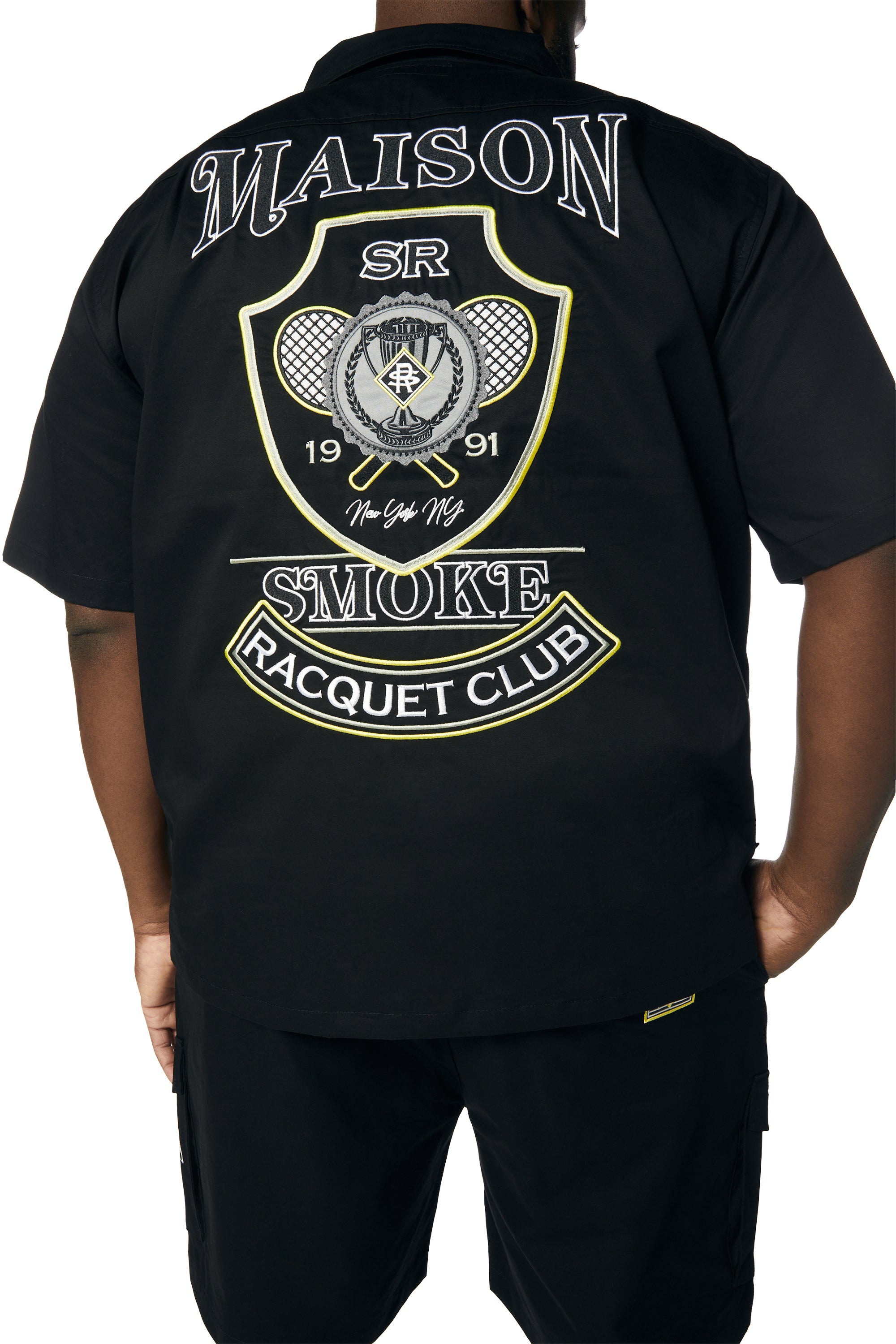 Big and Tall - Graphic Polished Twill Shirt - Black