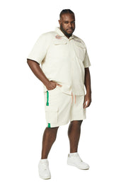 Big and Tall - Graphic Twill Shorts - Chalk