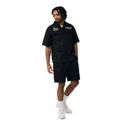 Smoke Rise Graphic Polished Twill Shorts - Black