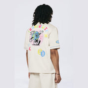 Smoke Rise Graphic Heavy Textured Twill Shirt - Chalk
