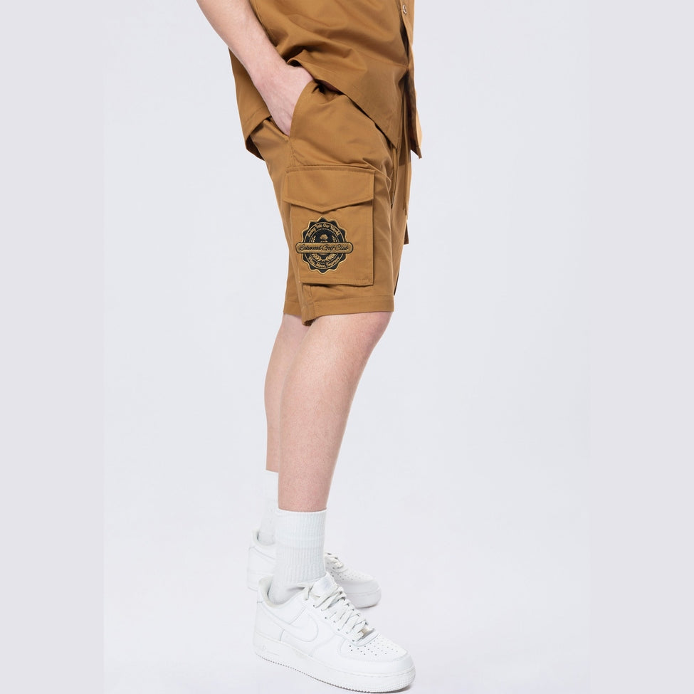 Smoke Rise Golf Club Woven Cargo Twill Lounge Shorts - Timber