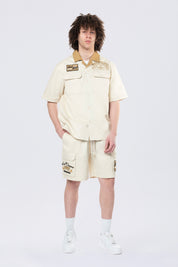 Pitstop S/S Buttondown Shirt - Ecru