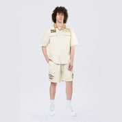 Smoke Rise Pitstop Cargo Twill Lounge Shorts - Ecru