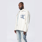 Smoke Rise Big and Tall Big and Tall - Regular Collar LS Overshirt - Chalk
