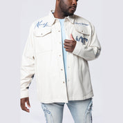 Smoke Rise Big and Tall Big and Tall - Regular Collar LS Overshirt - Chalk