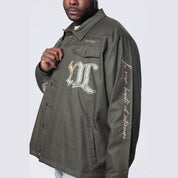 Smoke Rise Big and Tall Big and Tall - Regular Collar LS Overshirt - Thyme