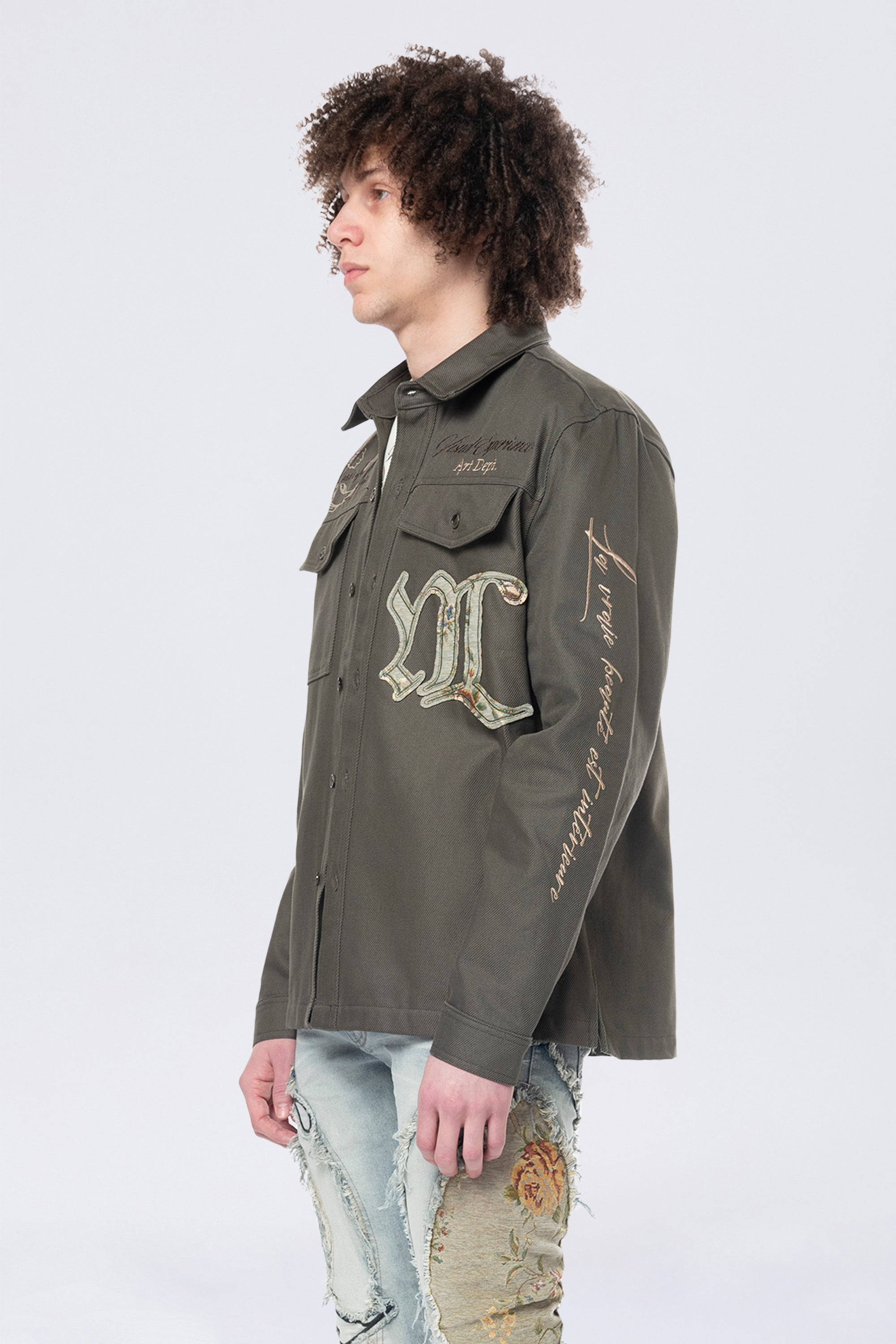 Regular Collar LS Overshirt - Thyme