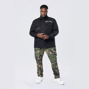 Big and Tall - Tree Camo Patched Overshirt - Black