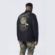 Big and Tall - Tree Camo Patched Overshirt - Black