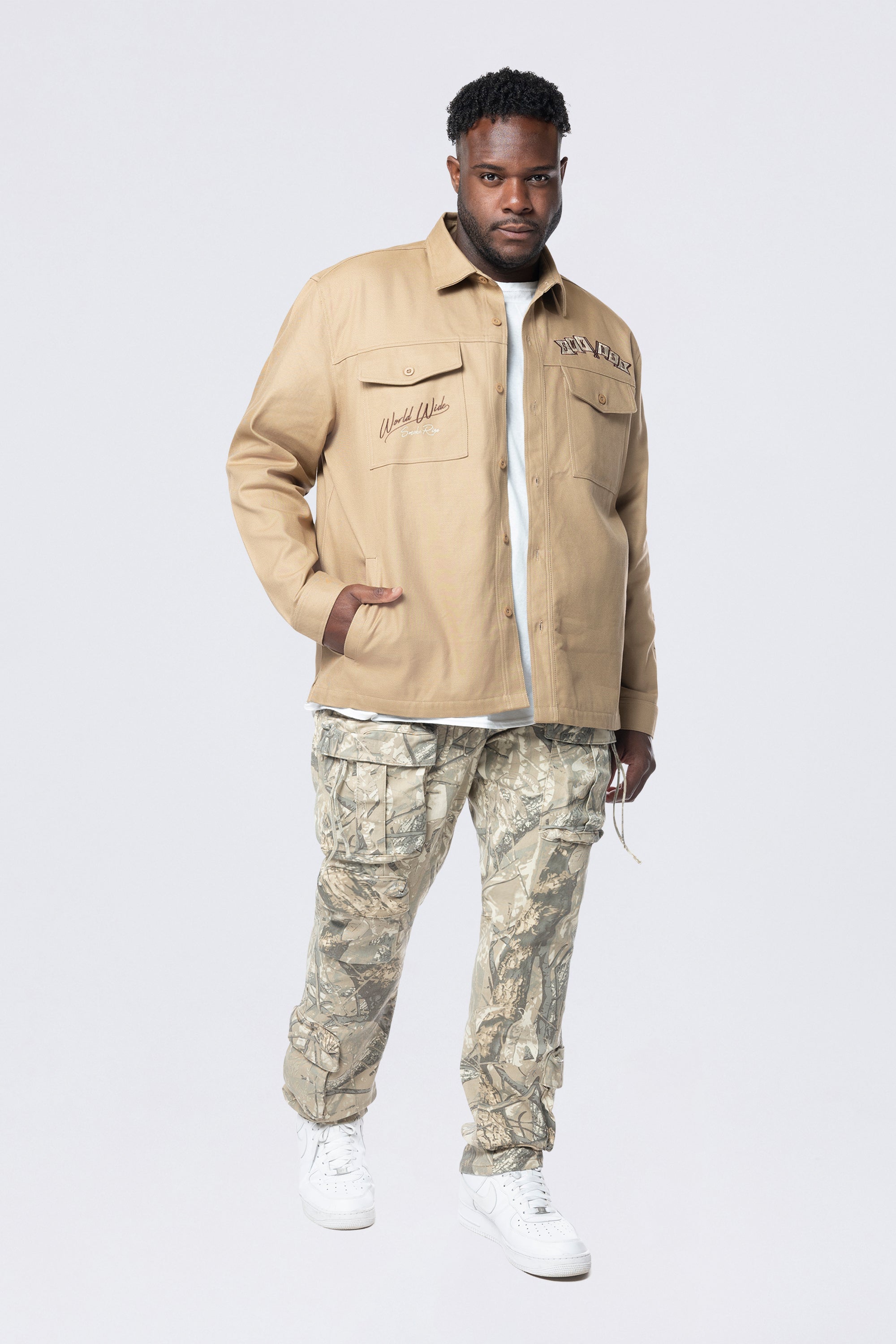 Big and Tall - Multi Cargo Pocket Pants - Khaki Hunting Camo