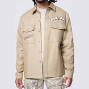 Smoke Rise Tree Camo Patched Overshirt - Khaki