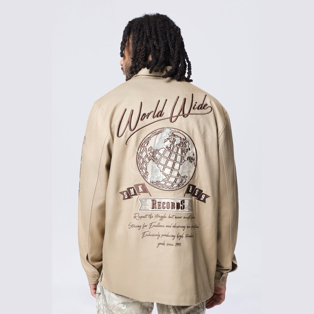 Smoke Rise Tree Camo Patched Overshirt - Khaki