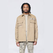 Smoke Rise Tree Camo Patched Overshirt - Khaki