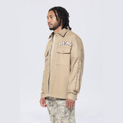 Smoke Rise Tree Camo Patched Overshirt - Khaki