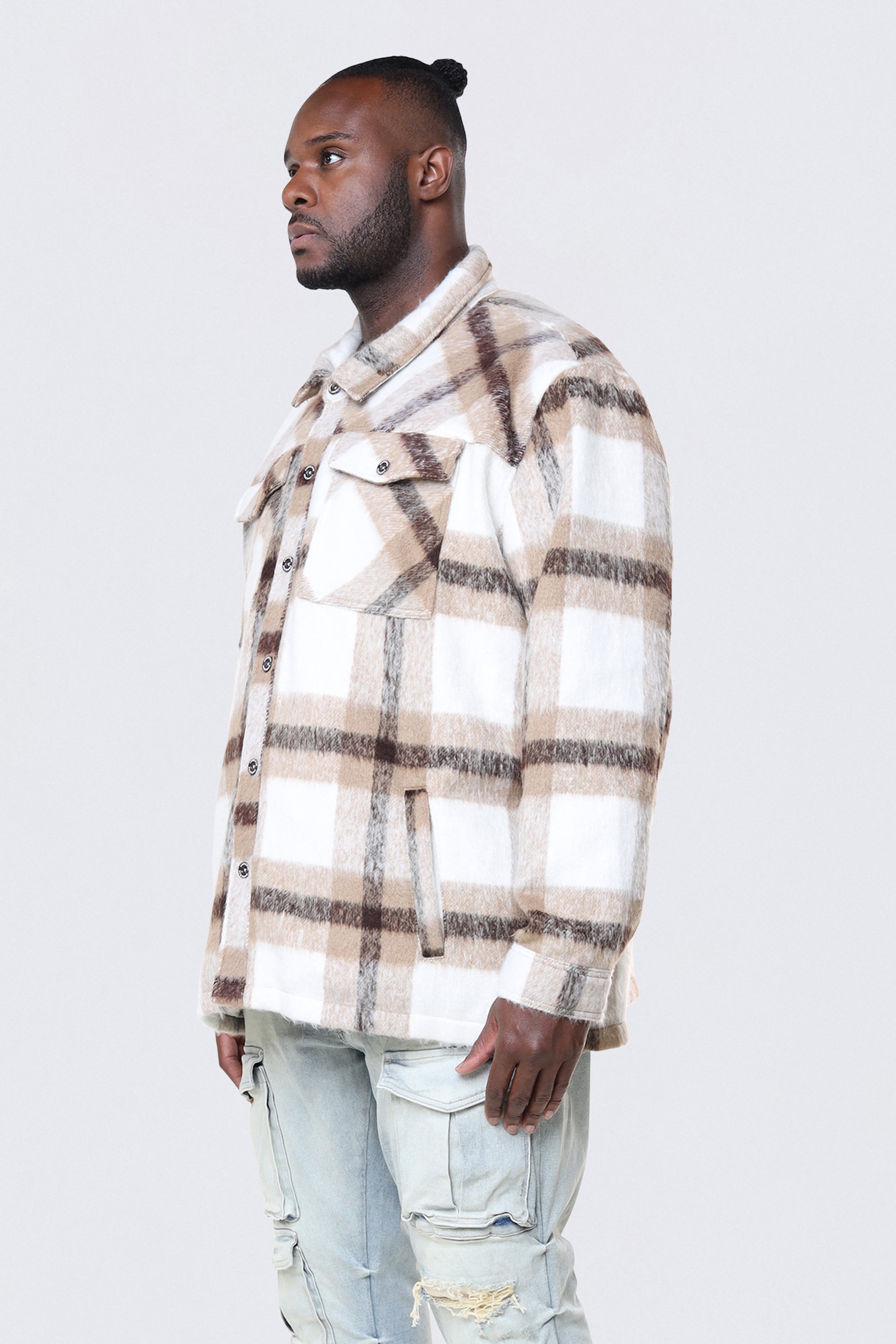 Big and Tall - Flannel Lined Overshirt - Cassava