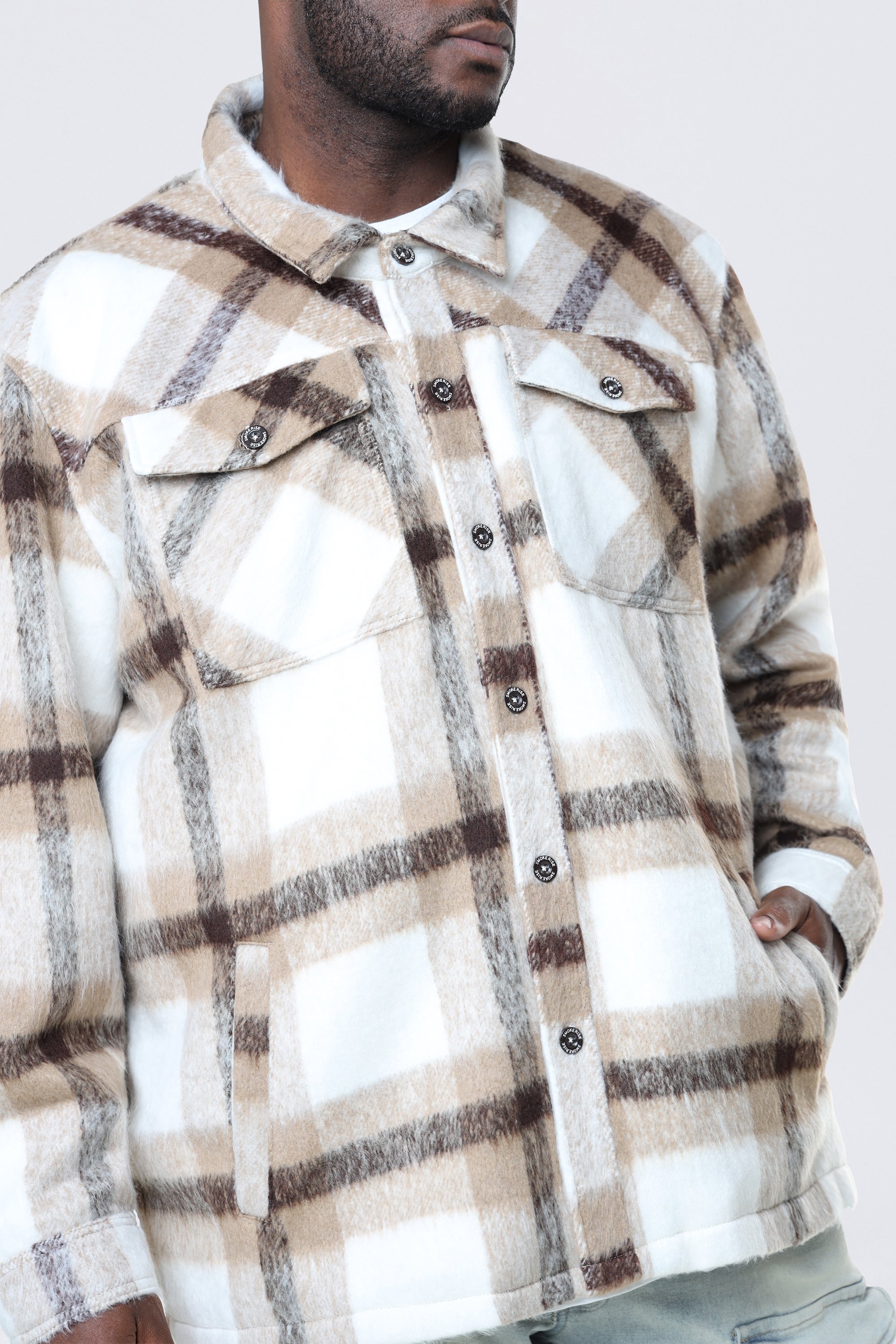 Big and Tall - Flannel Lined Overshirt - Cassava