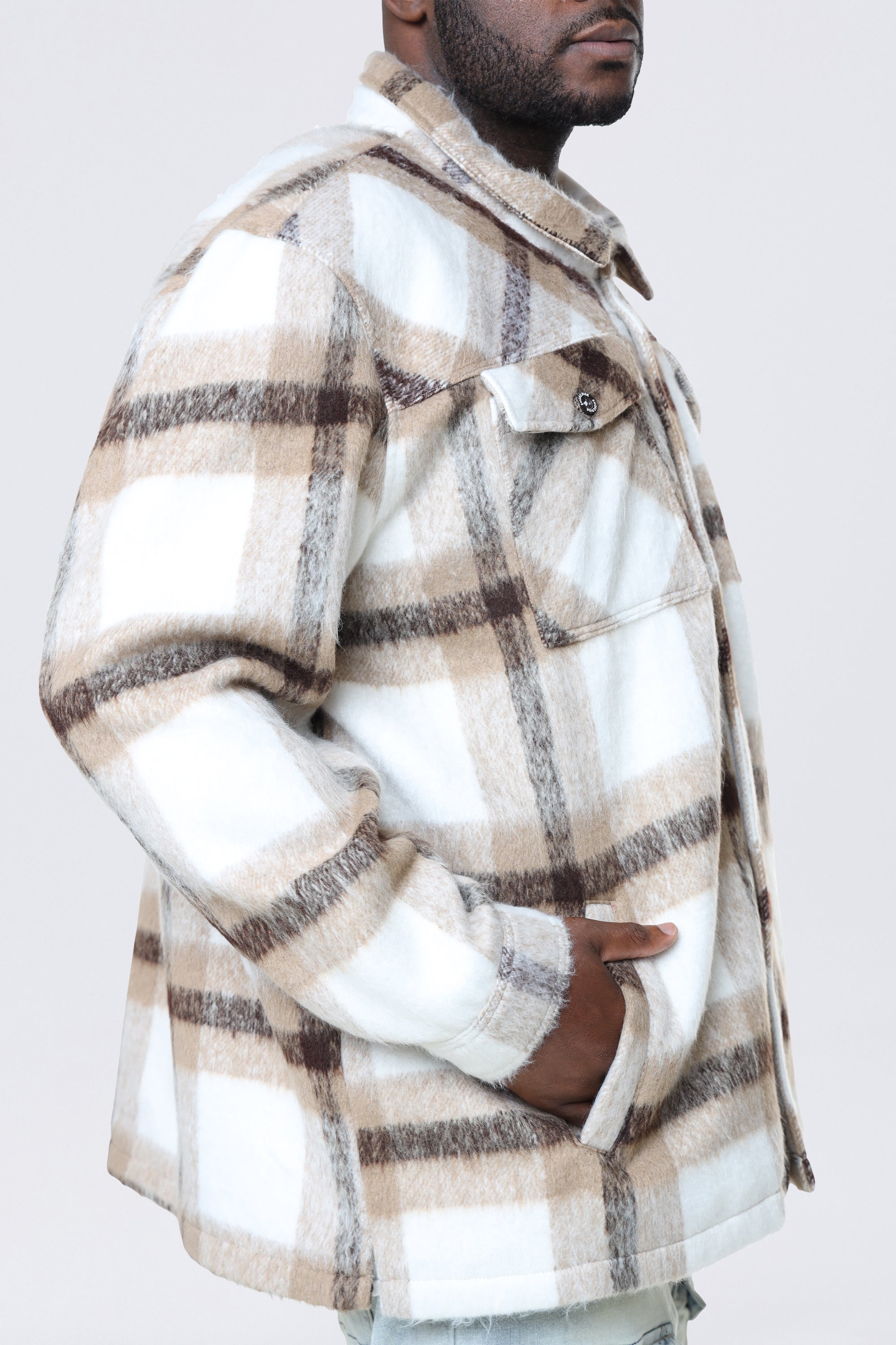 Big and Tall - Flannel Lined Overshirt - Cassava