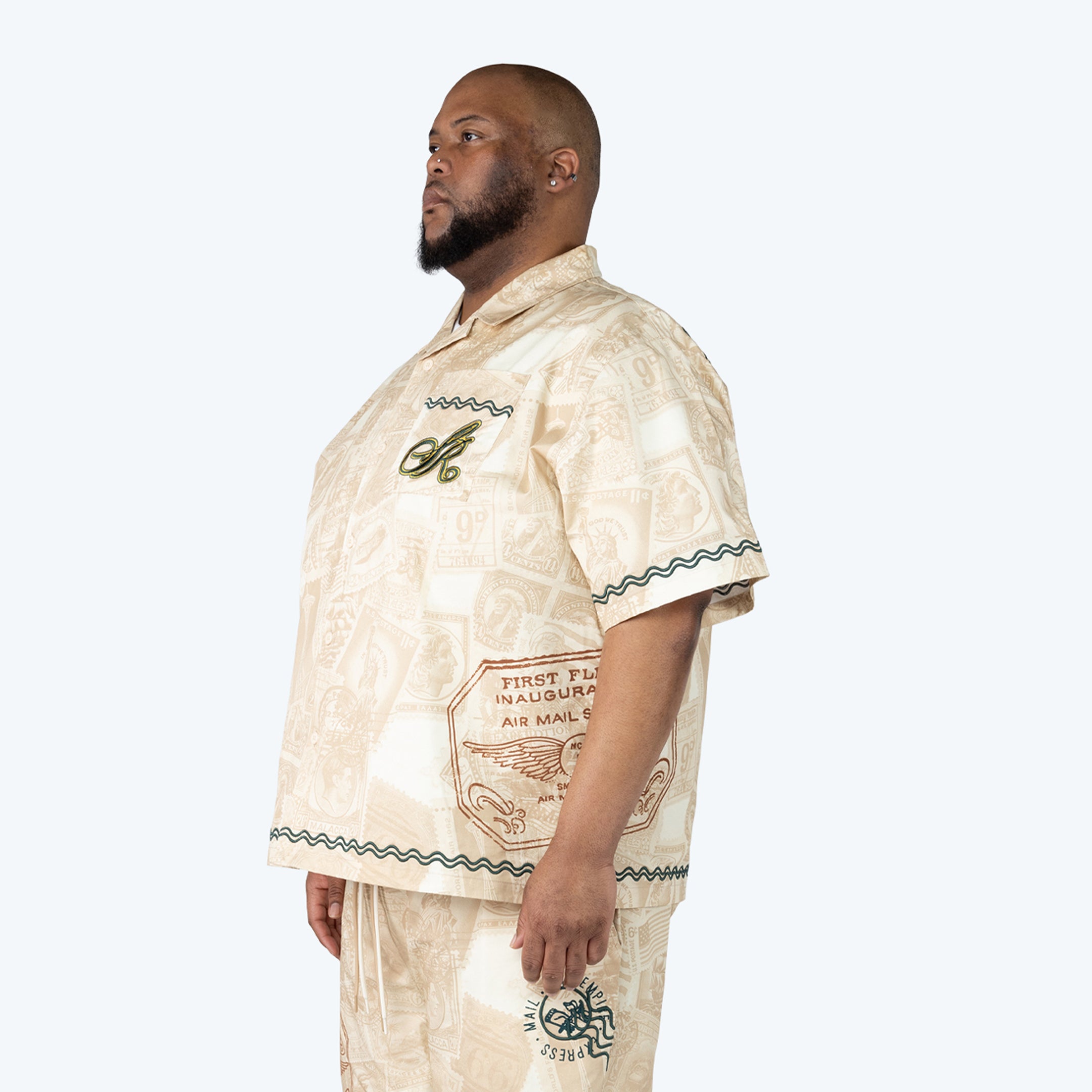 Smoke Rise Big and Tall - Country Club SS Buttoned Down Shirt - PAPYRUS