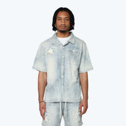 Boxy Country Club Button Down Twill Shirt - Elm Blue