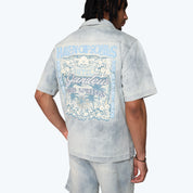 Boxy Country Club Button Down Twill Shirt - Elm Blue