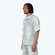 Boxy Country Club Button Down Twill Shirt - Elm Blue