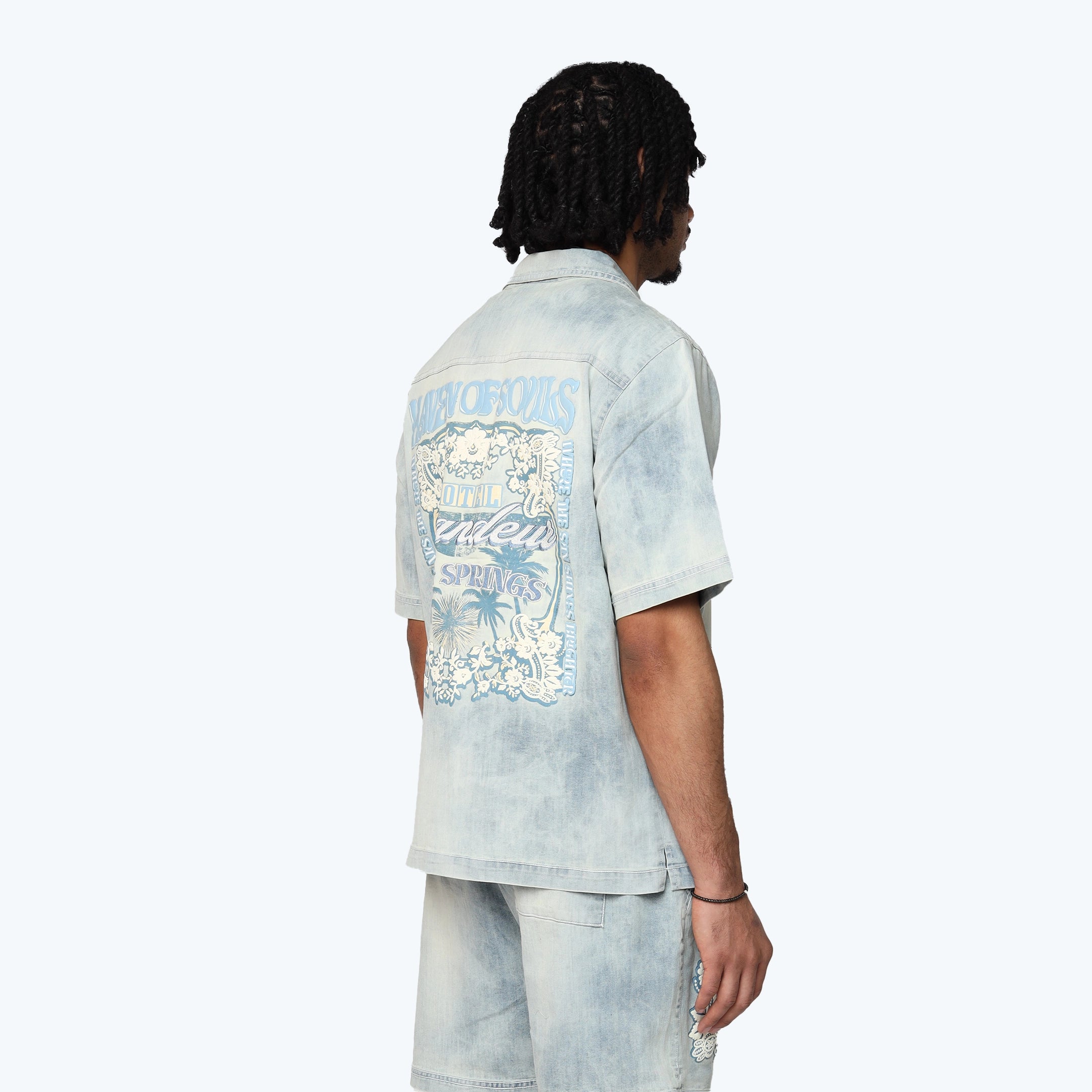 Boxy Country Club Button Down Twill Shirt - Elm Blue