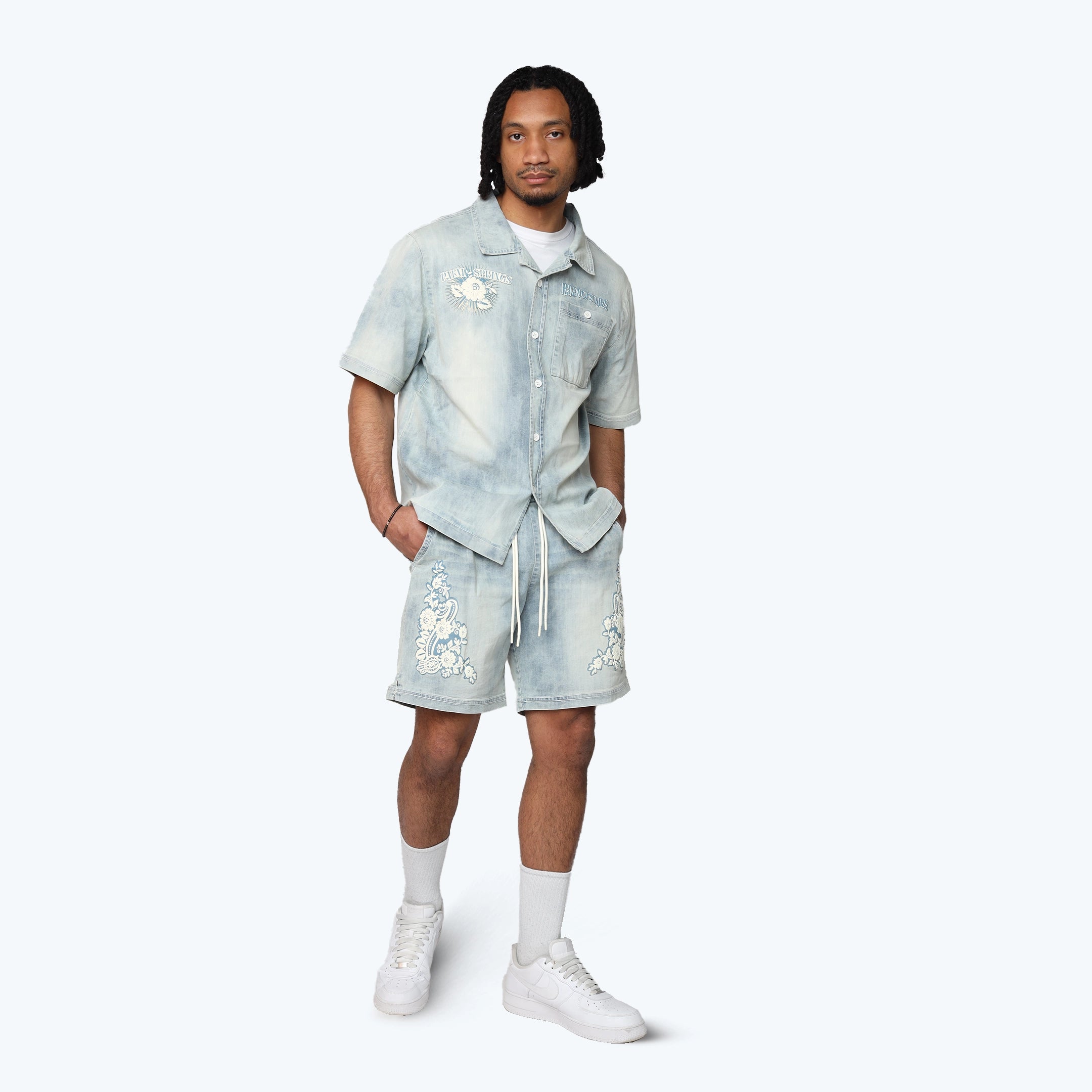 Boxy Country Club Button Down Twill Shirt - Elm Blue