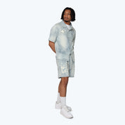 Boxy Country Club Button Down Twill Shirt - Elm Blue
