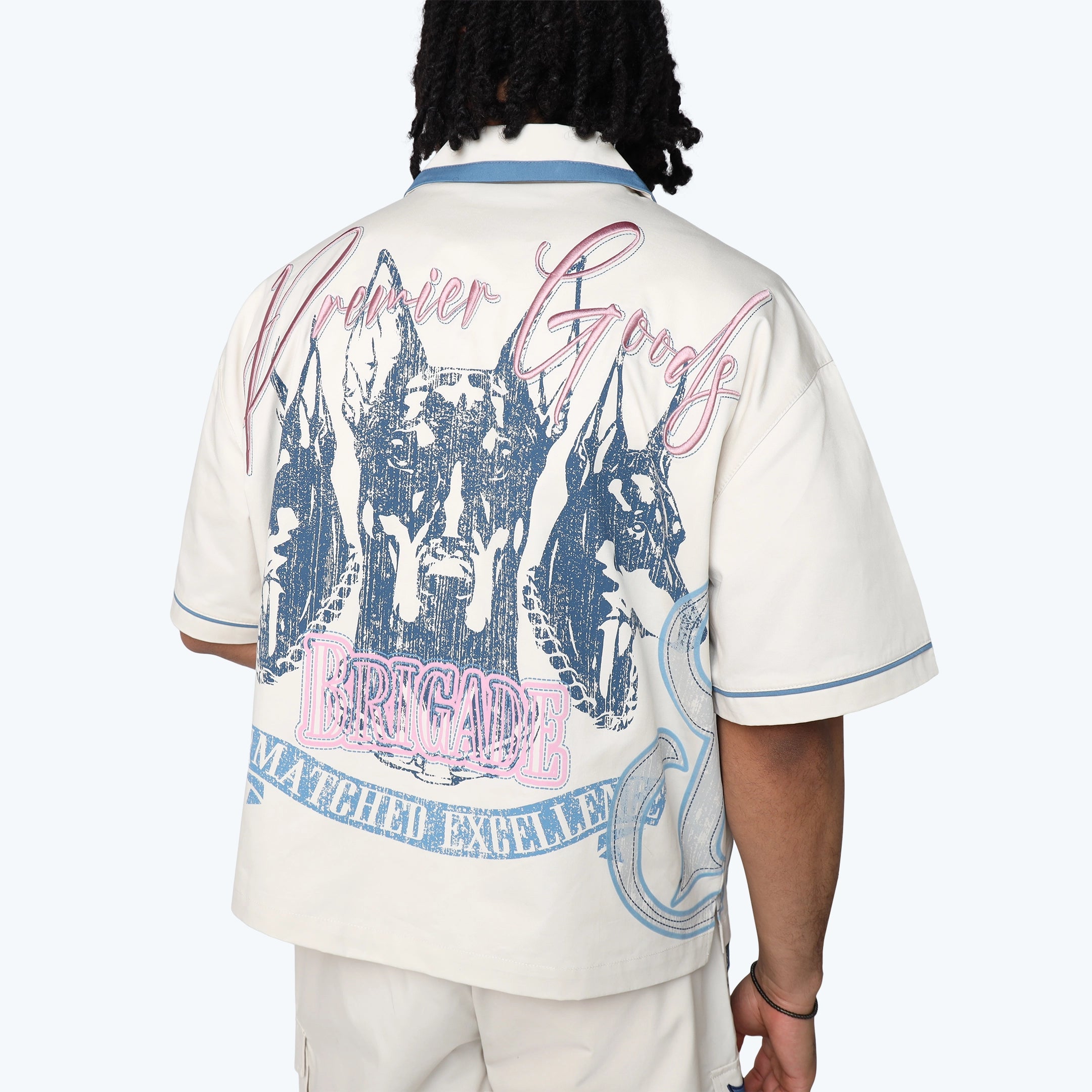 Oversized Premier S/S Woven Shirt - Coronet Blue
